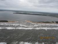 Aerial shot of break in the Blooming Pt dunes