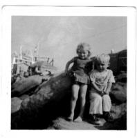 Abigail and Gary Clow at the old harbour