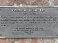 Hope River Pioneer Cemetery Plaque