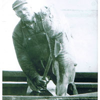 Lea R. Clow with a cod years ago